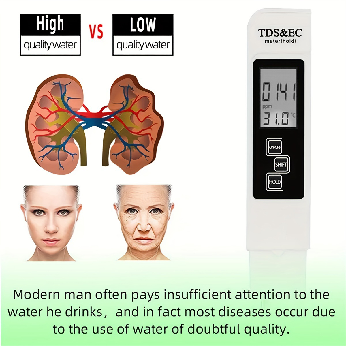3in1 Water Quality Detection P - огляд і ціна Ph Meter Digital Water Tester