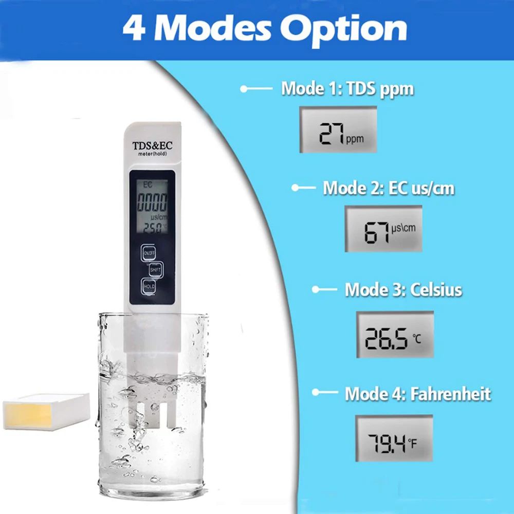Digital TDS EC Water Tester Me - огляд і ціна Ph Meter Digital Water Tester